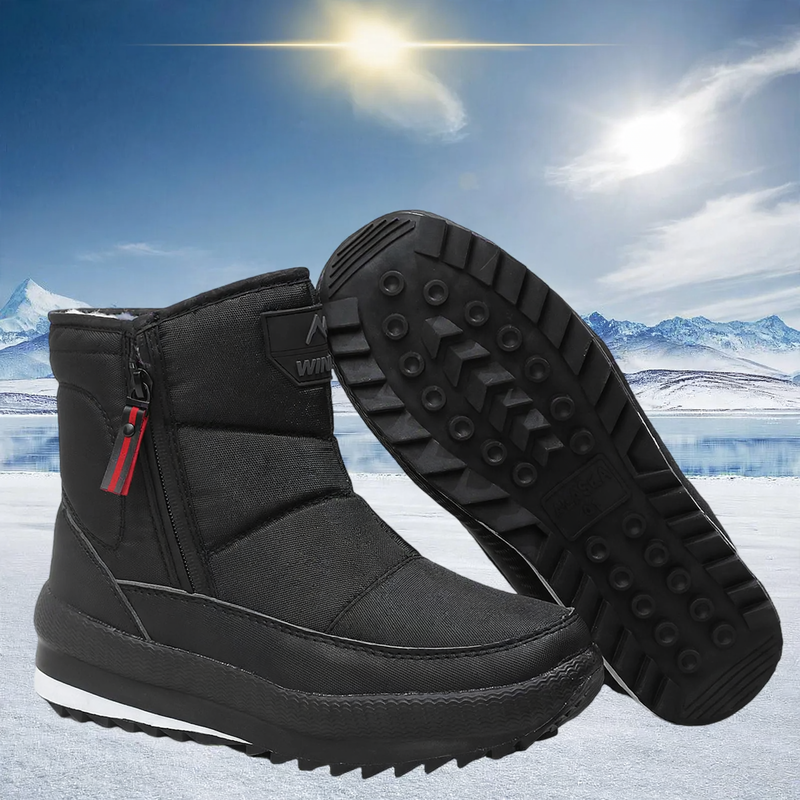 Gefütterte Unisex-Winterstiefel, rutschfest, mittelhoher Schaft