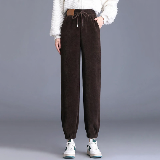 Kord-Freizeithose mit hohem Bund
