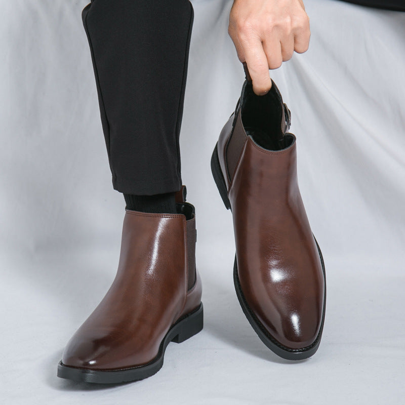 Klassische Herren-Lederstiefeletten im Chelsea-Stil
