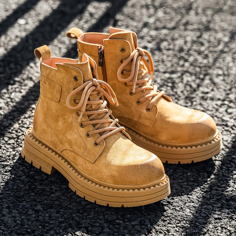 Robuste Herren-Stiefel, Vintage-Stil, Schnürung