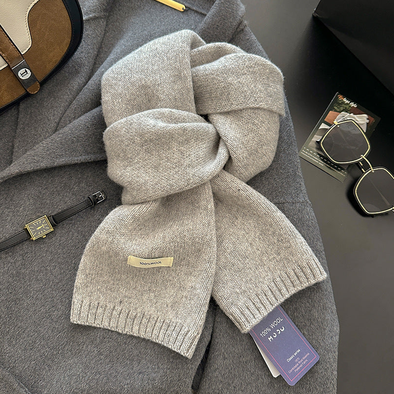 Schmaler Strickschal aus 100% australischer Schafwolle