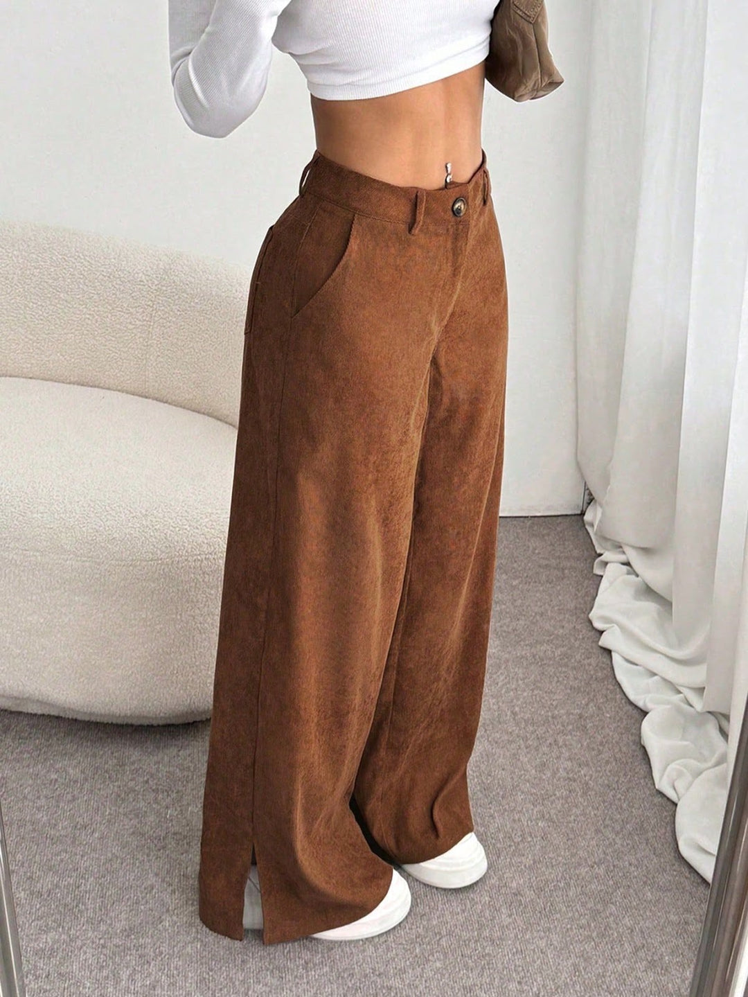 Retro Cord-Hose mit geradem Bein