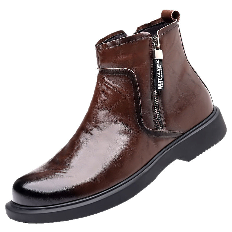 Herren-Chelsea-Stiefel aus Rindsleder, gefüttert