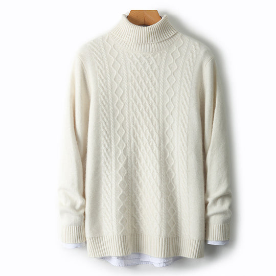 Warmer Rollkragenpullover aus 100% Schurwolle