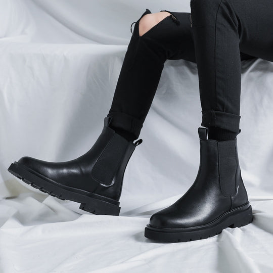 Herren-Chelsea-Stiefel, gefüttert, britischer Stil