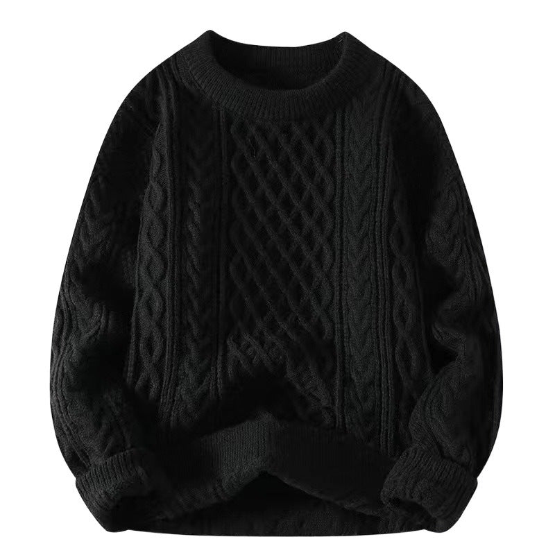 Grober Strickpullover mit Zopfmuster für Herren