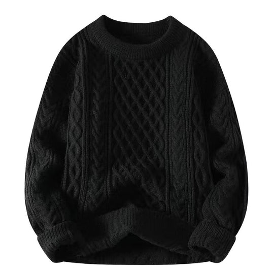 Grober Strickpullover mit Zopfmuster für Herren