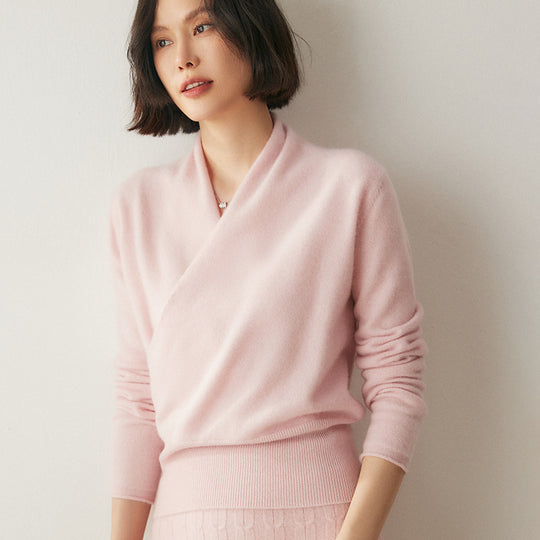 Damen-Strickpullover mit V-Ausschnitt