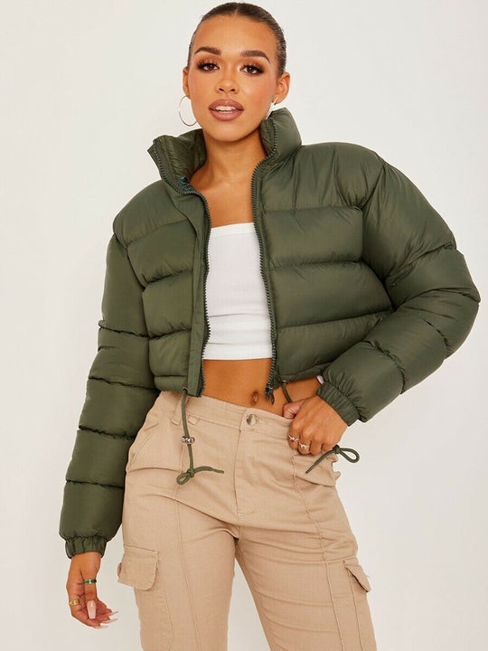 Gefütterte Damen-Steppjacke im Oversize-Look