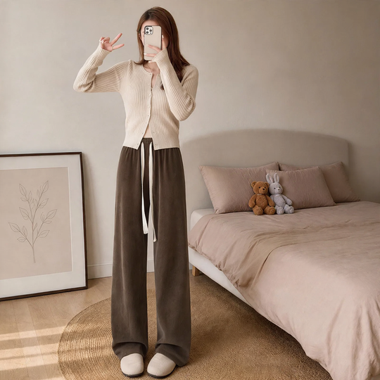 Damen-Cordhose mit Lammfleece-Futter