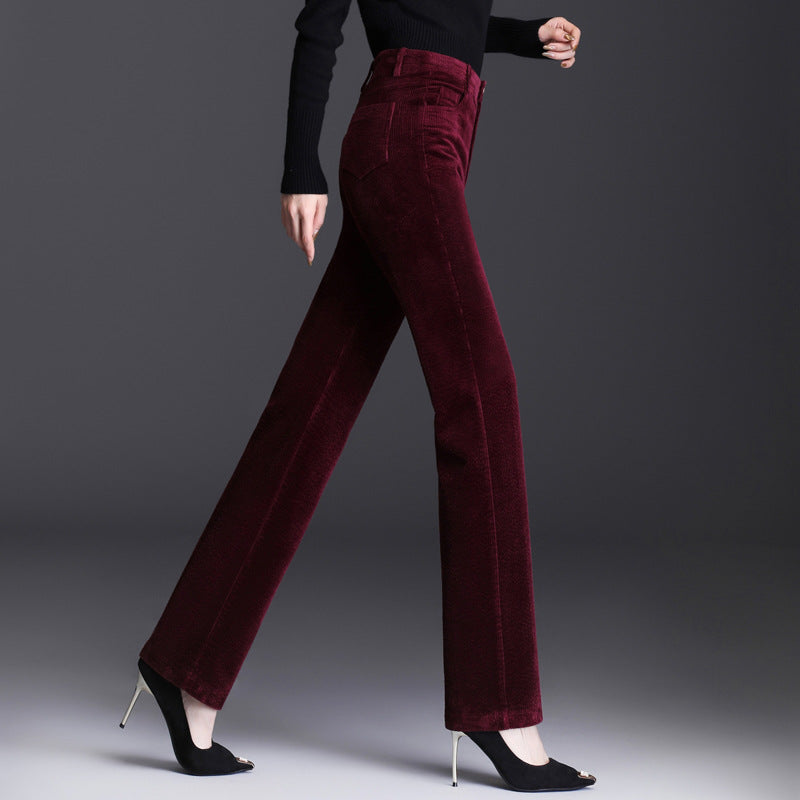 Kord-Freizeithose, gerade geschnitten, für Damen