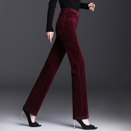 Kord-Freizeithose, gerade geschnitten, für Damen