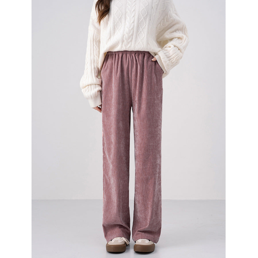 Chenille-Kord-Hose mit weitem Bein, warm und fließend