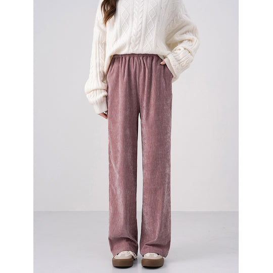 Chenille-Kord-Hose mit weitem Bein, warm und fließend
