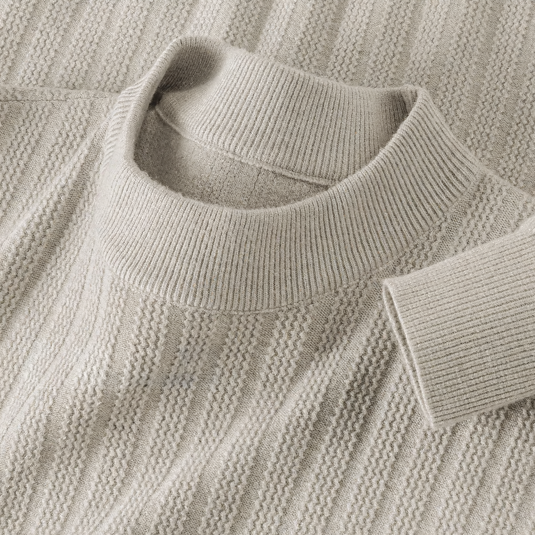 Herren-Strickpullover mit Stehkragen