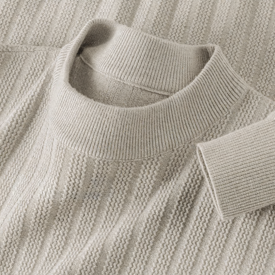 Herren-Strickpullover mit Stehkragen