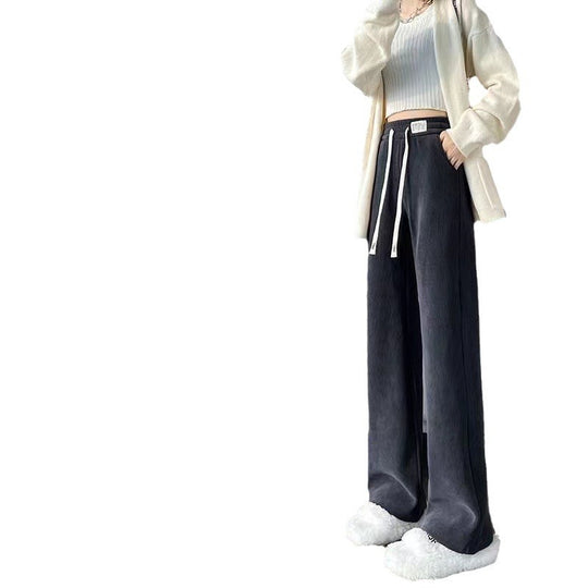 Damen-Cordhose mit weitem Bein, gerade geschnitten