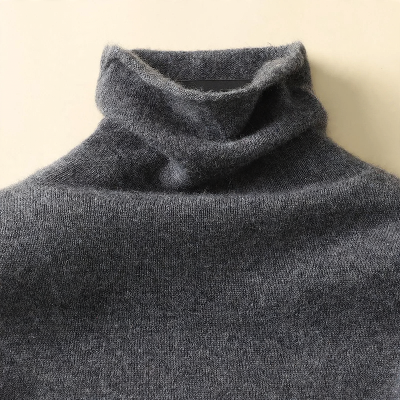Damen-Wollpullover mit Stehkragen aus reiner Wolle