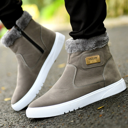 Gefütterte Herren-Winterstiefel mit rutschfester Sohle