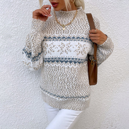 Damen-Strickpullover mit Schneeflockenmuster
