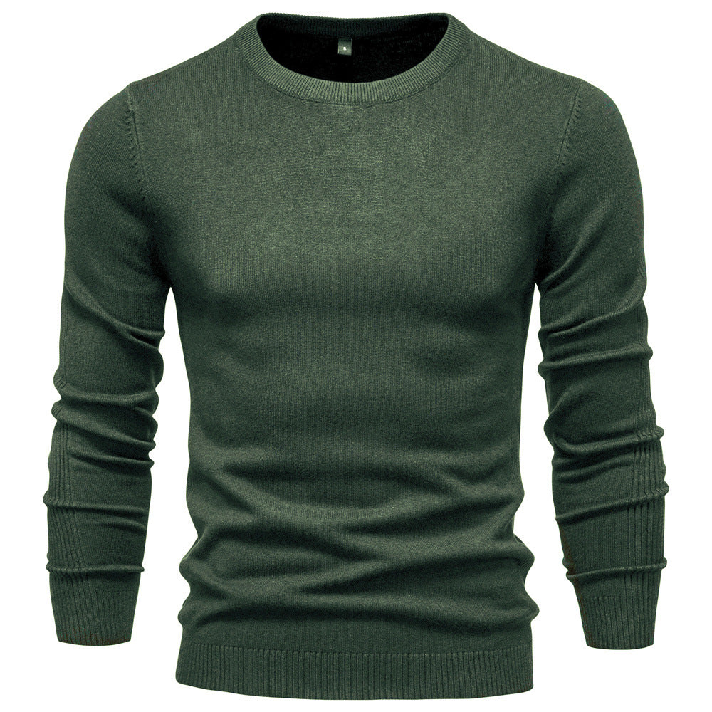 Herren-Rollkragenpullover, einfarbig, lässig