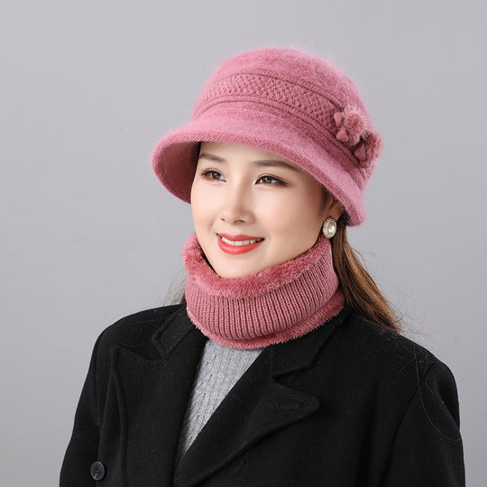 Damen Glockenhut und Schal Set, warm, für Herbst und Winter