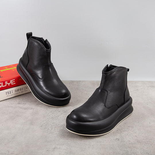Herren Chelsea-Stiefel aus Rindsleder mit Plateau-Sohle