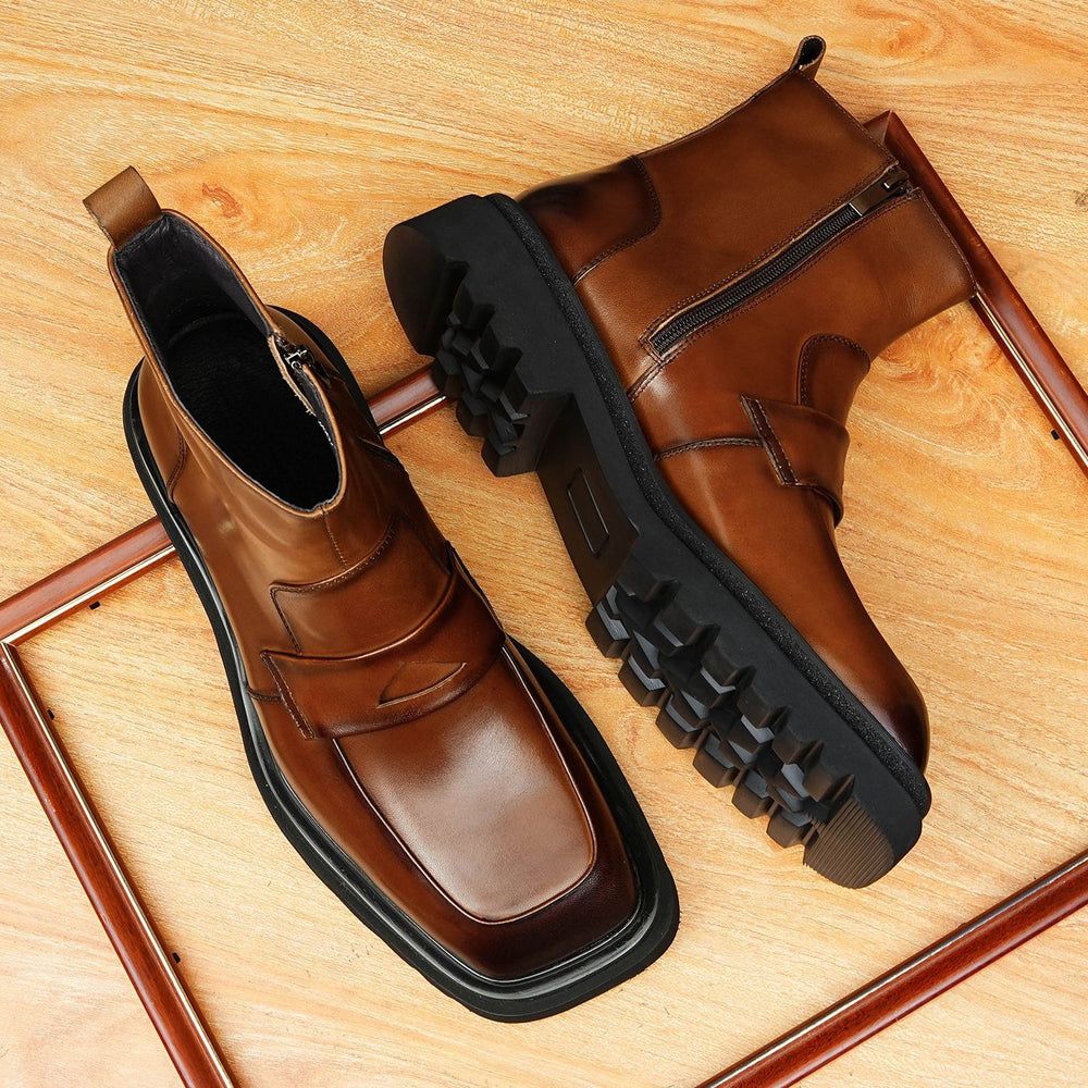 Herren-Chelsea-Stiefel aus Leder, atmungsaktiv
