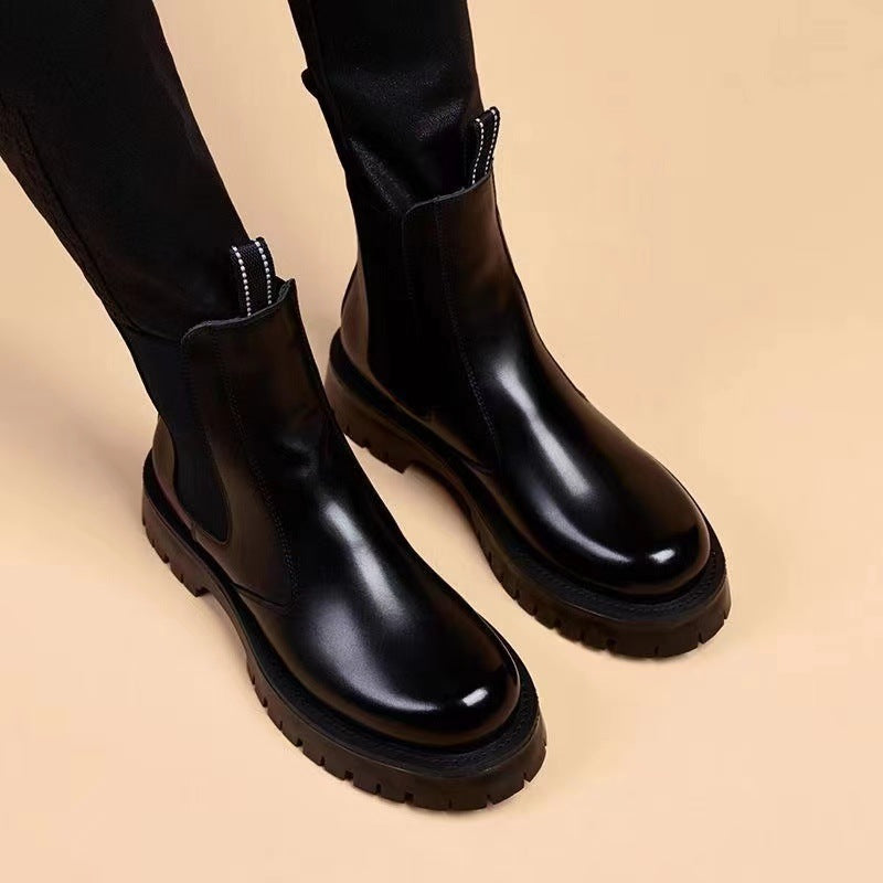Herren Chelsea-Stiefel aus Rindsleder, atmungsaktiv