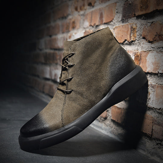 Herren-Martinstiefel aus Leder, knöchelhoch, robust