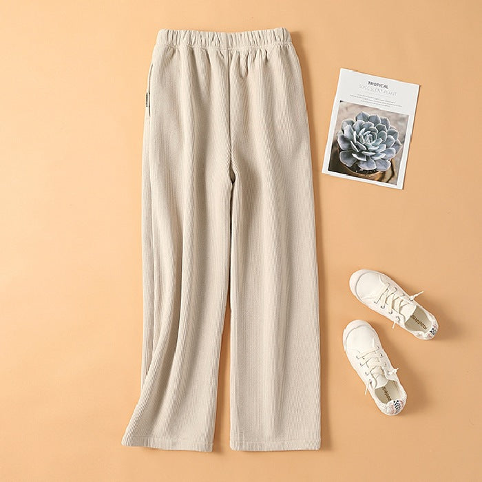 Damen-Cordhose, hohe Taille, gerade Passform