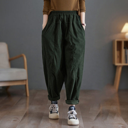 Damen Cordhose, Karottenform, gefüttert