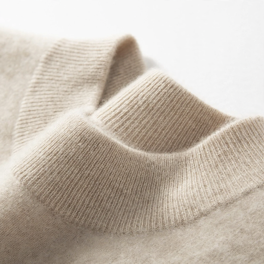 Herren-Kaschmirpullover, Stehkragen, Business-Casual