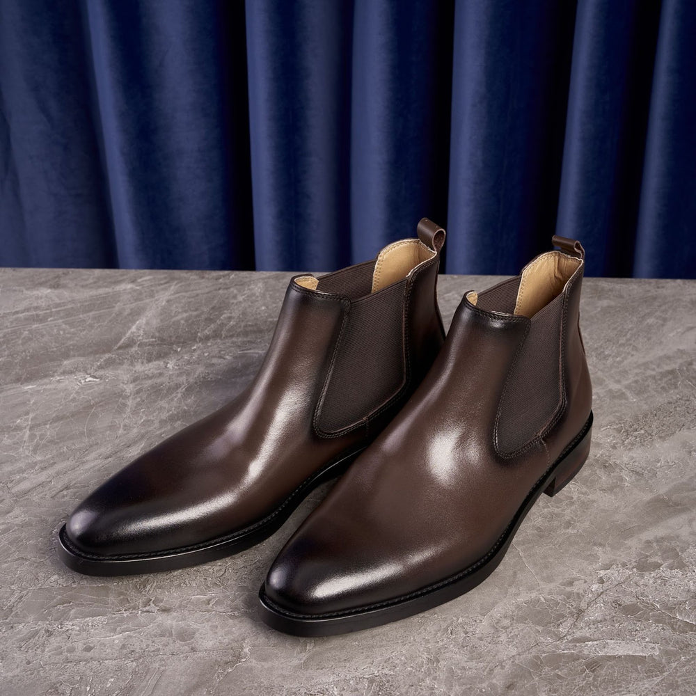 Herren-Chelsea-Boots aus Echtleder, Business-Casual