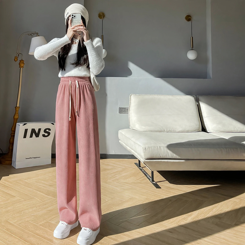 Kord-Hosen mit weitem Bein für Damen