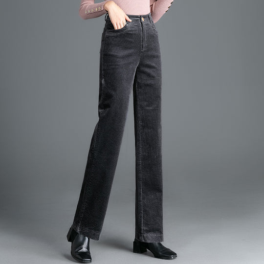 Gerade geschnittene Cordhose mit hohem Bund
