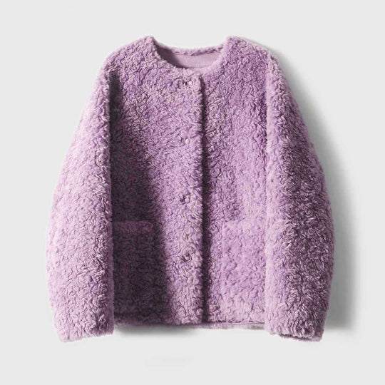 Damen-Lammfellimitat-Mantel, Winter