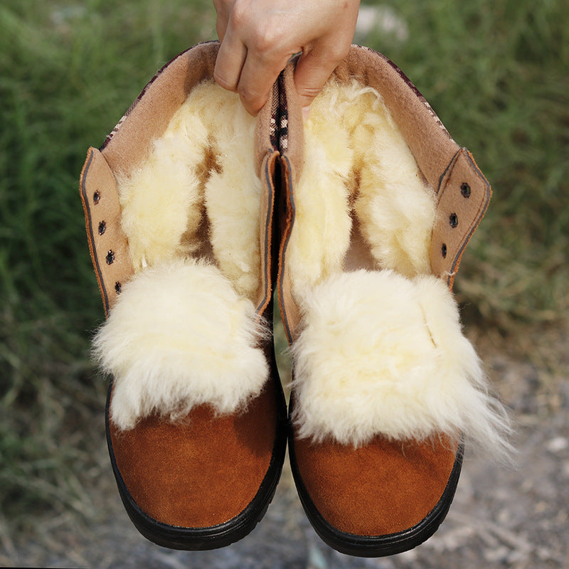 Winter-Stiefel aus Rindsleder mit Wollfutter und Stahlkappe