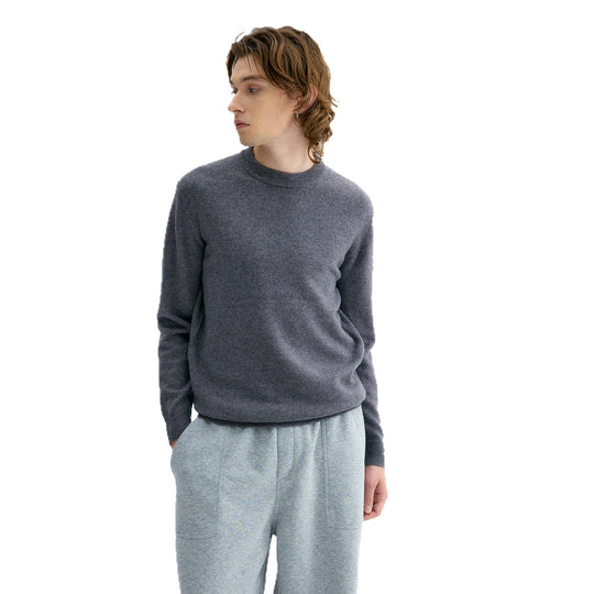 Herren Pullover aus 100% Schafwolle, Stehkragen