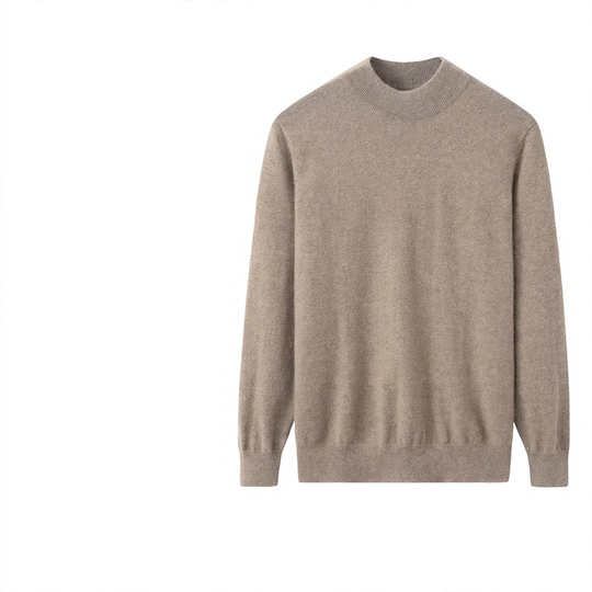 Herren-Kaschmirpullover, Stehkragen, locker geschnitten