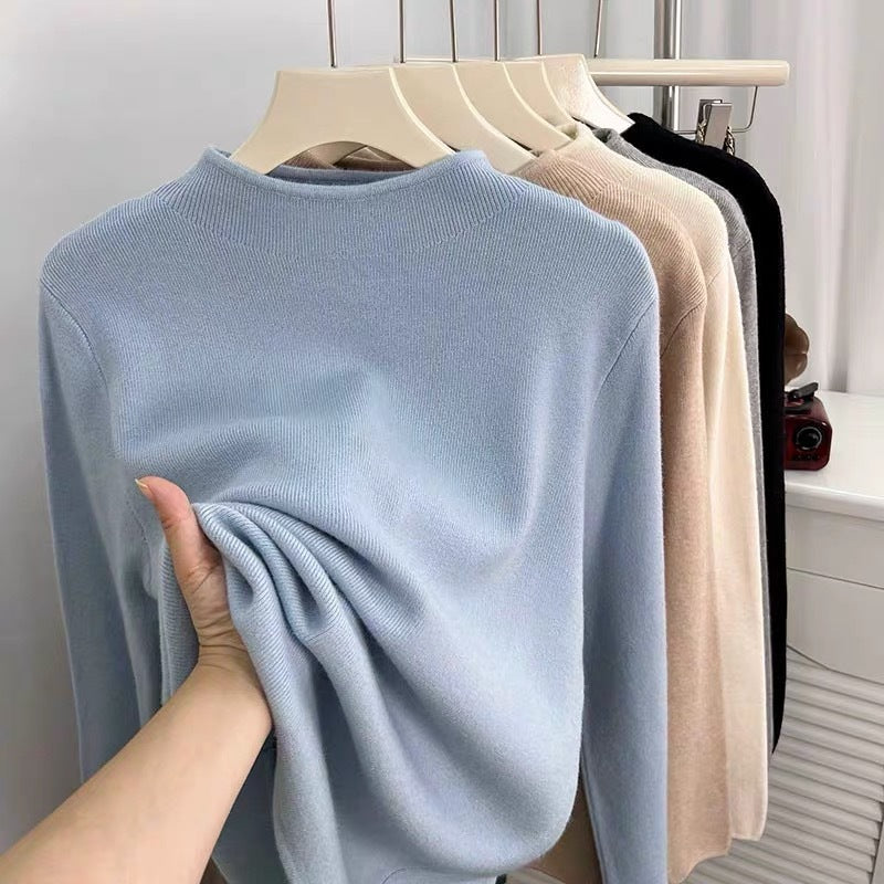 Damen-Strickpullover mit Stehkragen, weiches Material