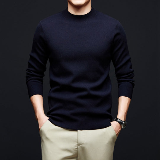 Herren-Wollpullover, Rundhals oder Stehkragen, 100% Wolle