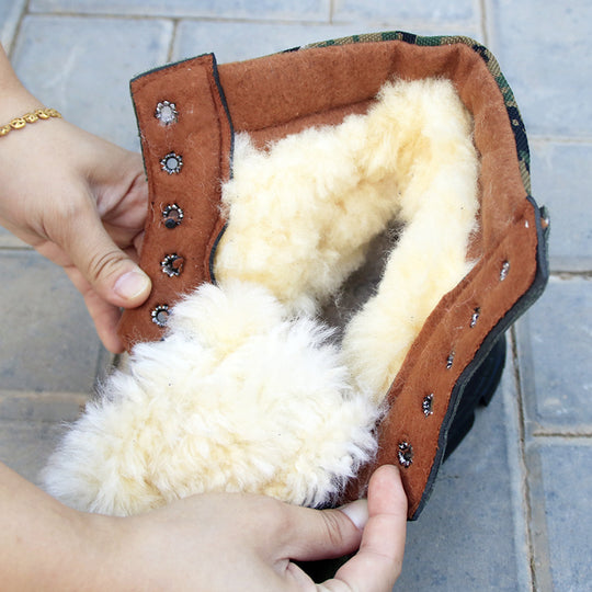 Winter-Stiefel aus Rindsleder mit Wollfutter und Stahlkappe