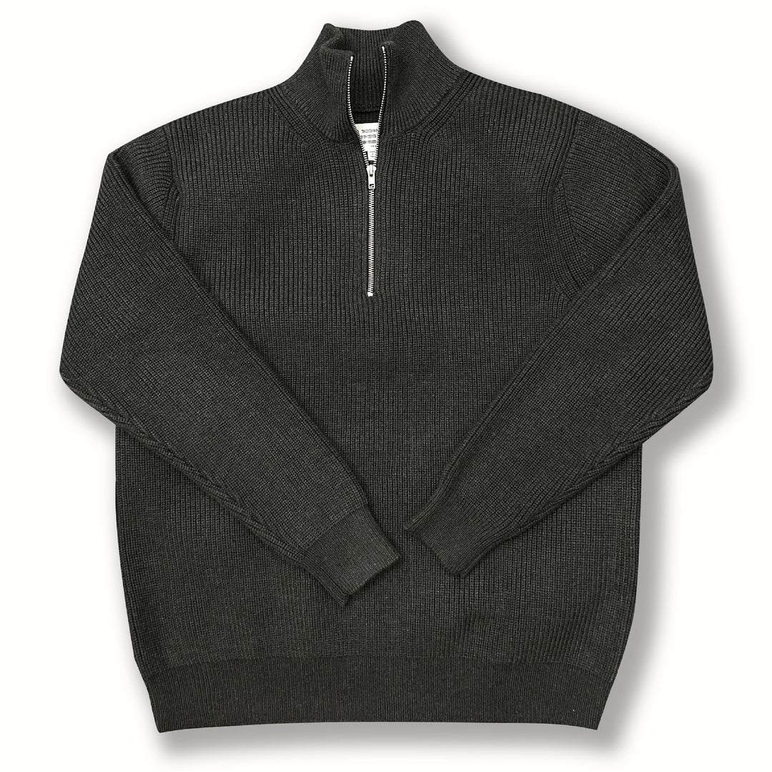 Unisex Strickpullover, Halbreißverschluss, Wollmischung