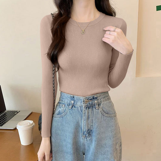 Damen-Strickpullover mit Rundhalsausschnitt