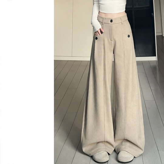 Damen-Cord-Anzughose mit hohem Bund