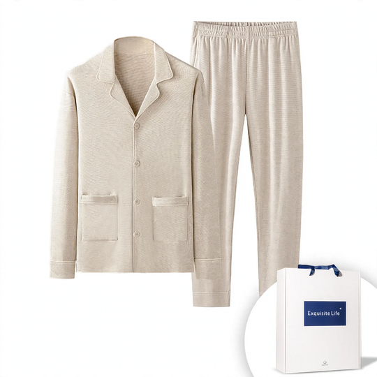 Luxuriöses Herren-Hausanzug-Set, gefüttert
