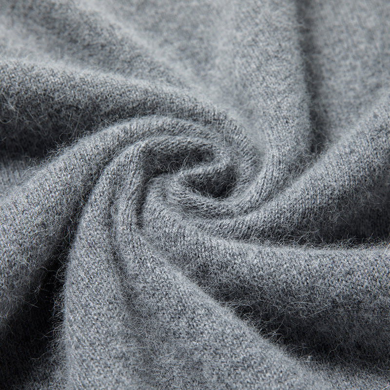 Herren-Wollpullover, Rundhalsausschnitt, einfarbig