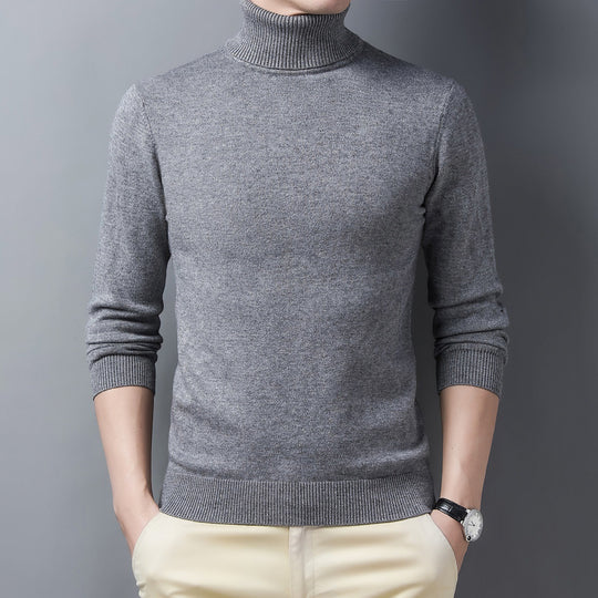 Herren-Kaschmirpullover, halbhoher Kragen, warm