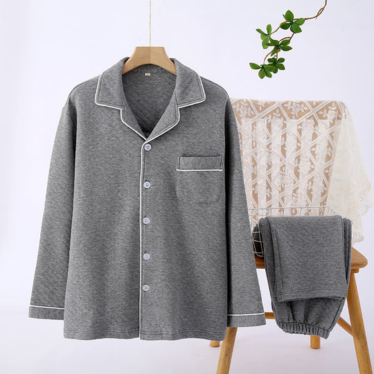 Paar-Pyjama-Set, Baumwolle, dreilagig gesteppt, warm